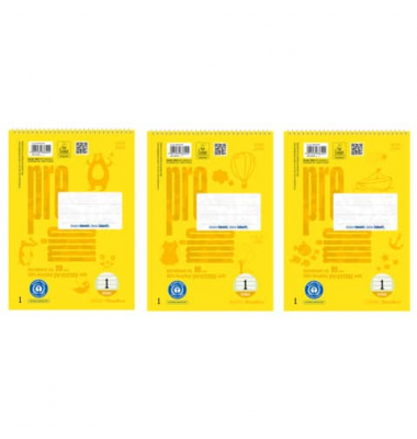 Notizblock 040741001, Lineatur 1 | liniert / Lineatur 1, A5, 90g, gelb, 40 Blatt
